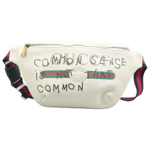 Gucci Handbags - 100% Authentic GUCCI Print White Leather Shoulder Bag
